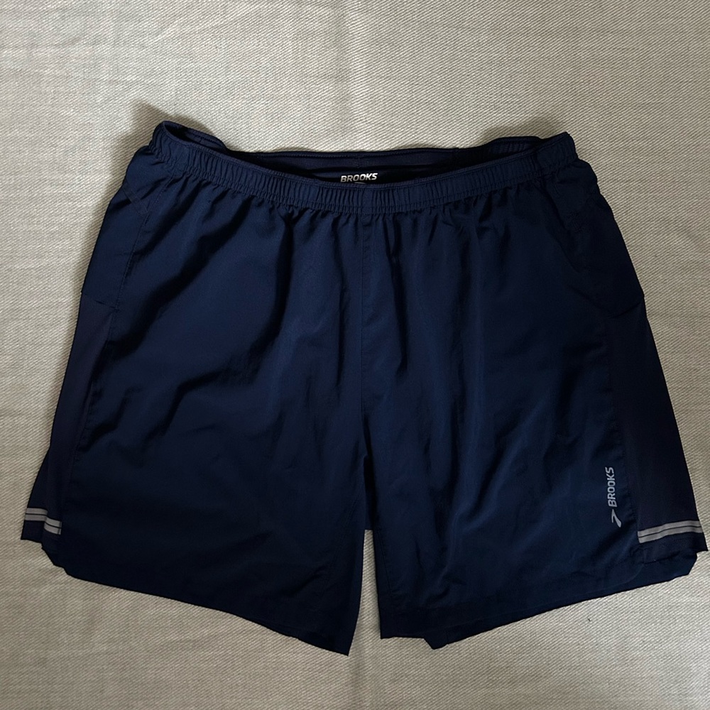 Brooks Navy Blue Running Shorts Men Size Large